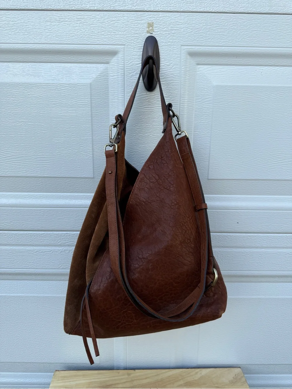 Sundance Italy Brown Leather & Suede Women’s Hobo Bag